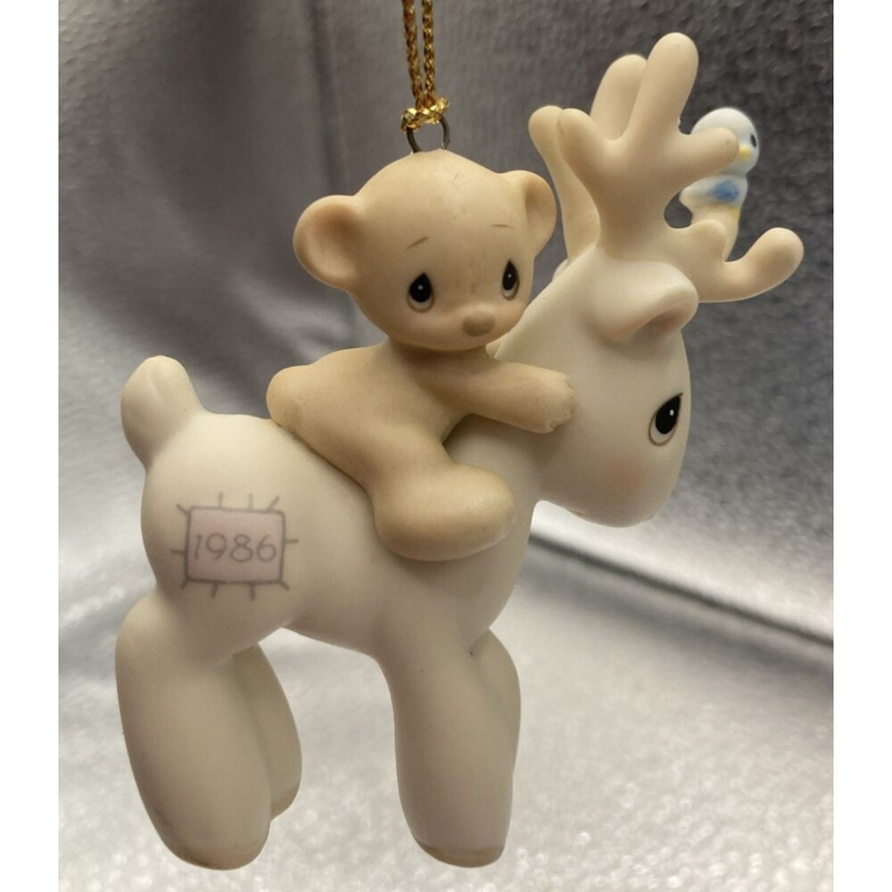 VTG 1986 Samuel Butcher Precious Moments Reindeer Ornament Special Issue 102466